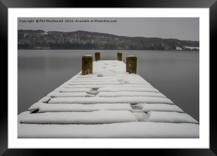 Lake District Jetty, Winter 2013 Framed Mounted Print by Phil MacDonald