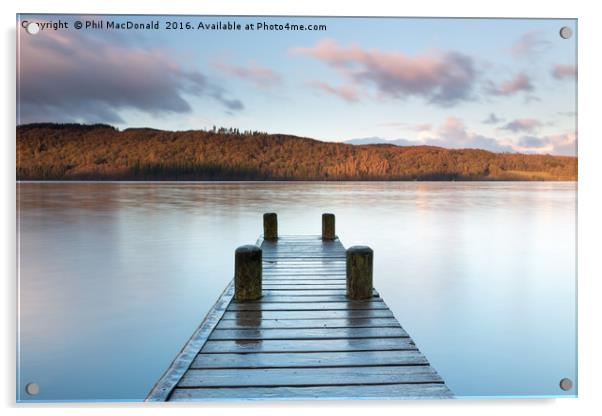 Lake District Jetty, Winter 2015 Acrylic by Phil MacDonald