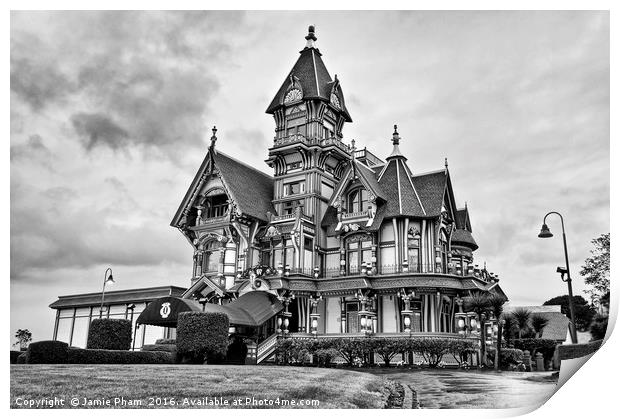 The Carson Mansion is one of the most notable exam Print by Jamie Pham
