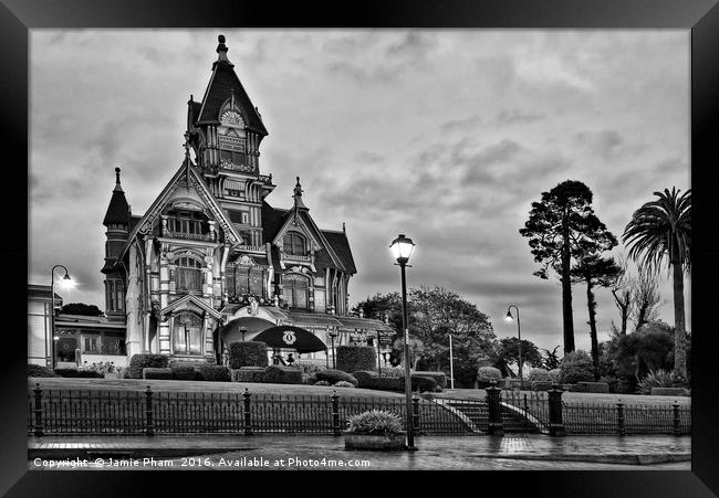 The Carson Mansion is one of the most notable exam Framed Print by Jamie Pham