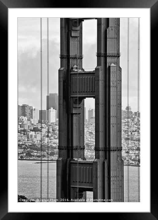 The world famous Golden Gate Bridge in San Francis Framed Mounted Print by Jamie Pham