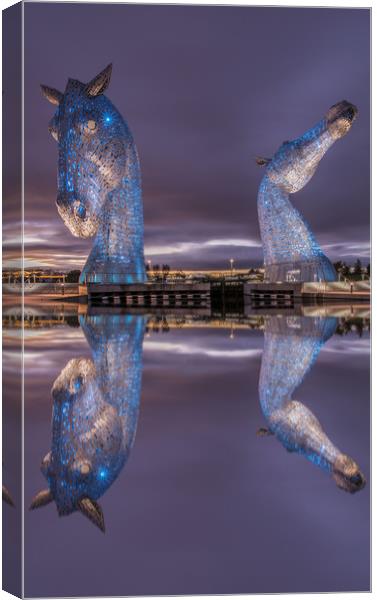 The Kelpies  Canvas Print by Angela H