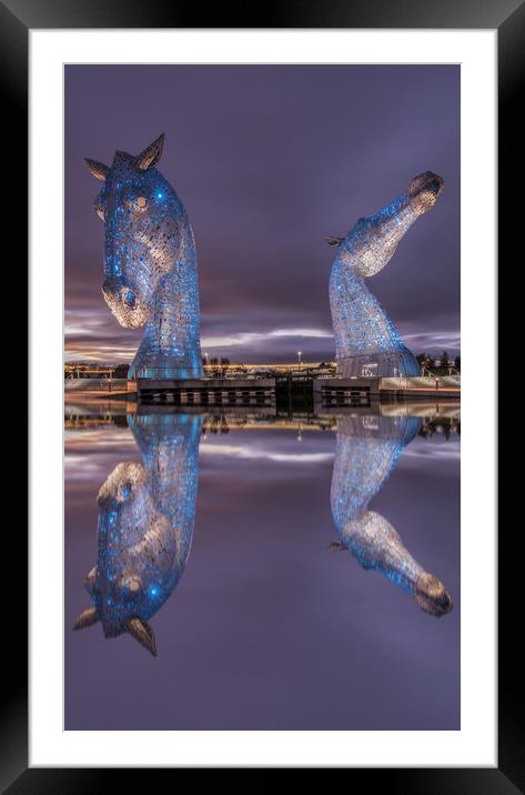The Kelpies  Framed Mounted Print by Angela H