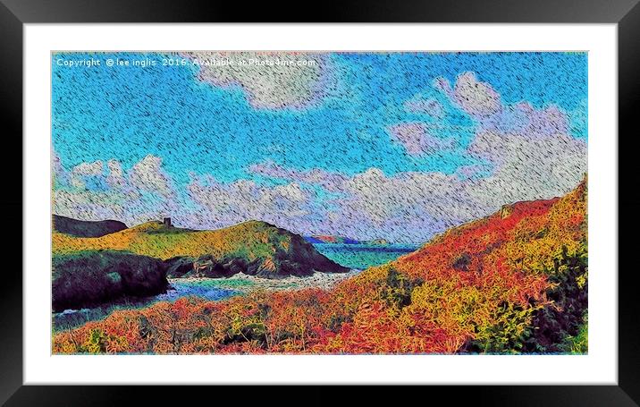 impressions of port quin Framed Mounted Print by Lee Inglis