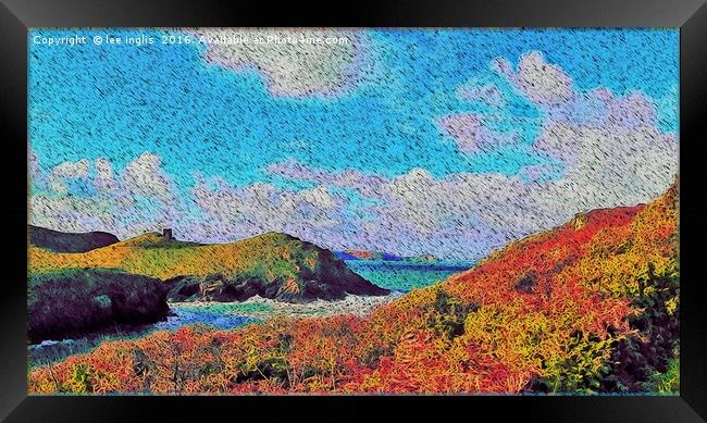 impressions of port quin Framed Print by Lee Inglis