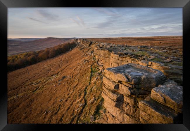 Stanage Edge Sunset  Framed Print by James Grant