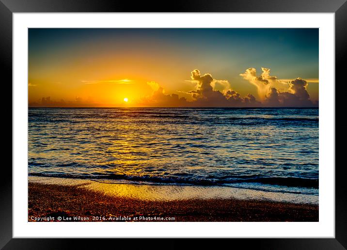 Caribbean Sunrise Framed Mounted Print by Lee Wilson