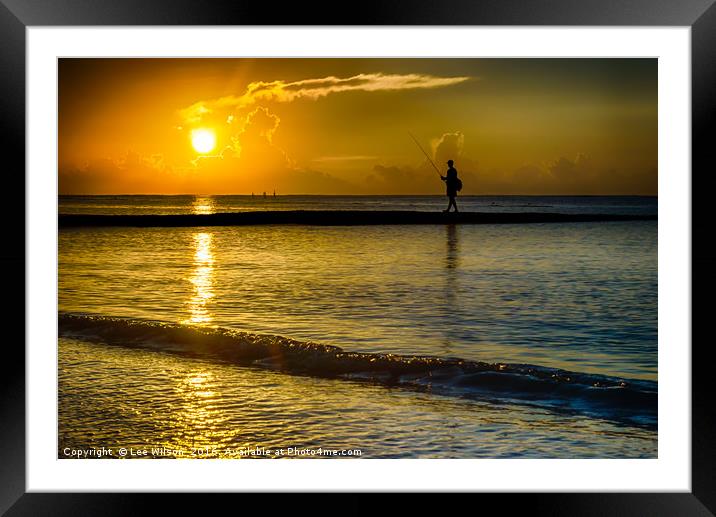 Dawn Angler Framed Mounted Print by Lee Wilson