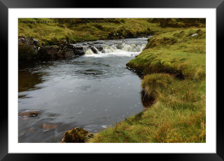 SKYE'S RIVERS  Framed Mounted Print by andrew saxton