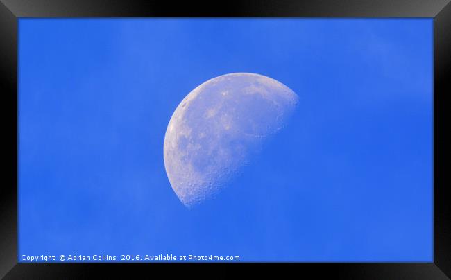 "Moon on a Sunny Day" Framed Print by Adrian Collins