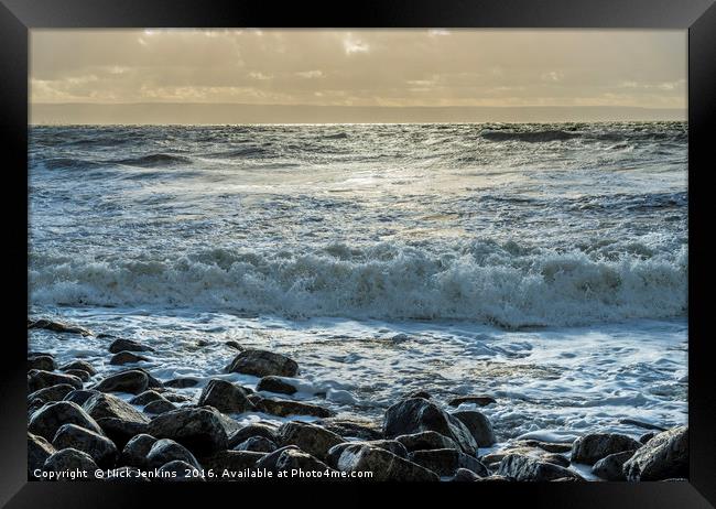 Waves at Nash Point Beach Framed Print by Nick Jenkins