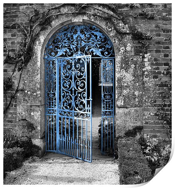 Blue Gate Print by Lucy Antony