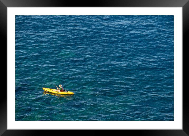 Small yellow boat Framed Mounted Print by Ranko Dokmanovic