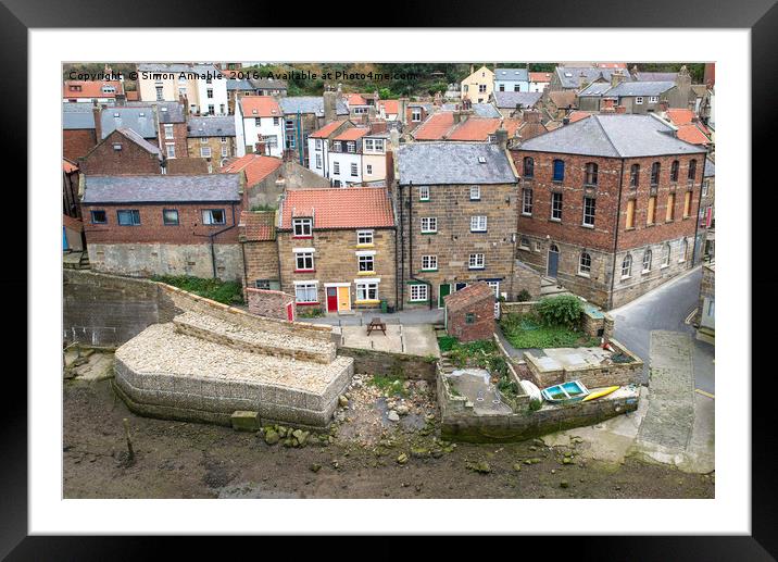 Staithes Houses Framed Mounted Print by Simon Annable