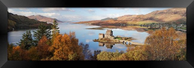 Eilean Donan Castle Pano in Autumn Framed Print by Grant Glendinning