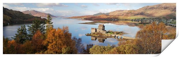 Eilean Donan Castle Pano in Autumn Print by Grant Glendinning