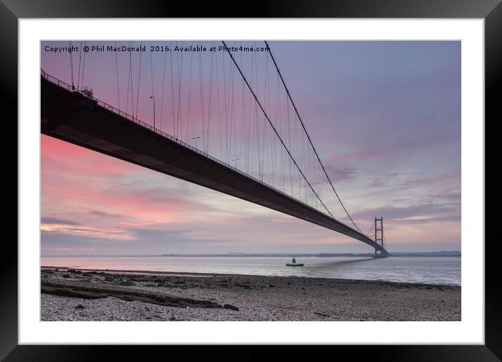 Humber Bridge Dawn, Hull Framed Mounted Print by Phil MacDonald