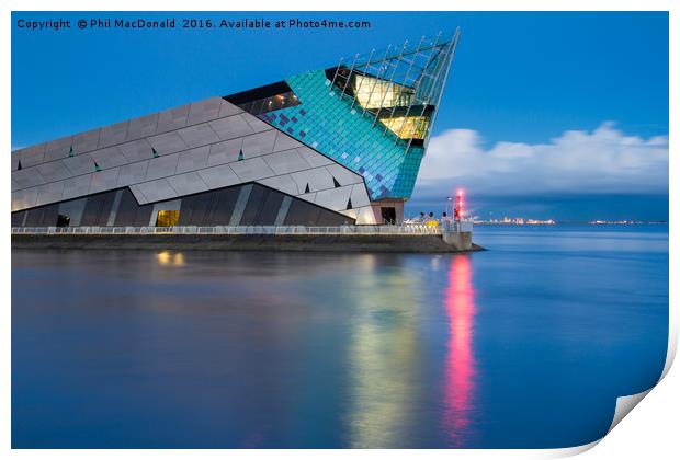 The Deep in Hull, Blue Hour on the Humber Print by Phil MacDonald
