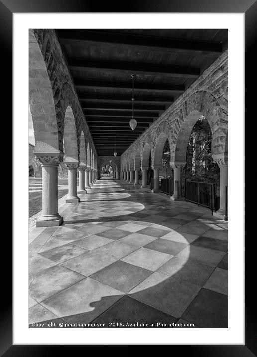 The Arch Shadows BW Framed Mounted Print by jonathan nguyen