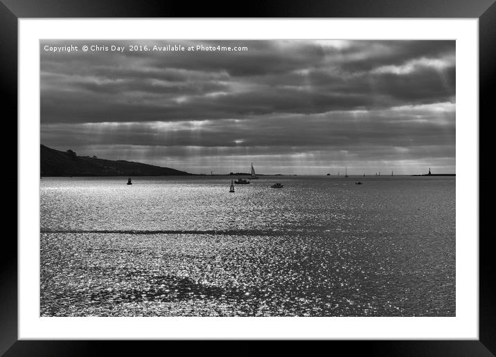 Plymouth Sound Framed Mounted Print by Chris Day