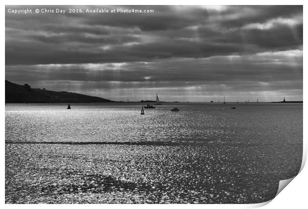 Plymouth Sound Print by Chris Day