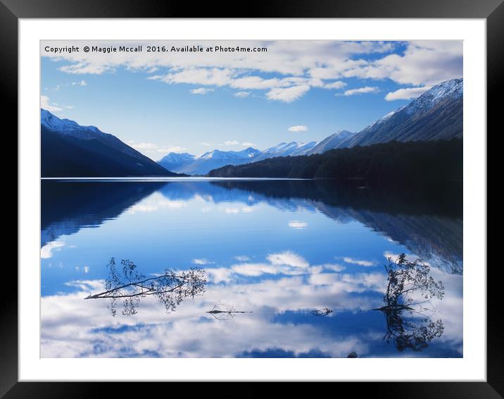 South Mavora Lake, Southland, New Zealand Framed Mounted Print by Maggie McCall