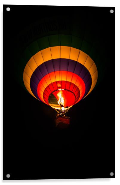 Night hot air balloon adventure Acrylic by Svetlana Korneliuk