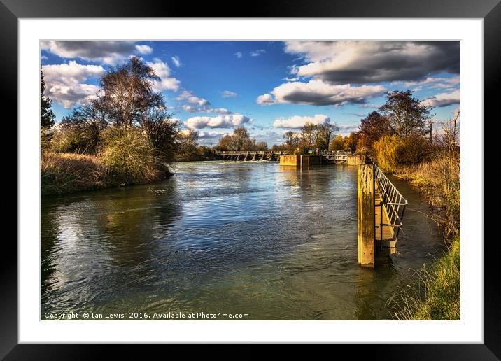 Approaching Day's Lock On The Thames Framed Mounted Print by Ian Lewis