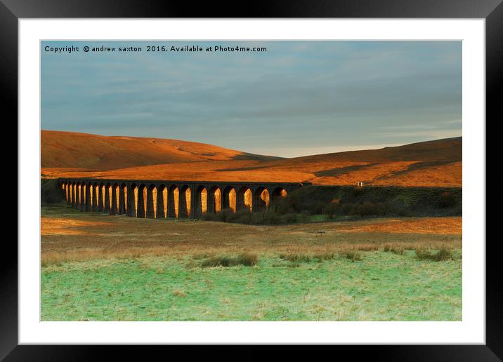 RIBBLEHEAD SUN RISE Framed Mounted Print by andrew saxton