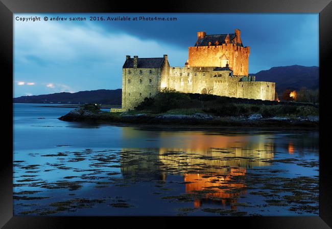 CASTLE IN LIGHTS Framed Print by andrew saxton