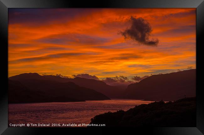 Fiery sunrise  Framed Print by Tom Dolezal