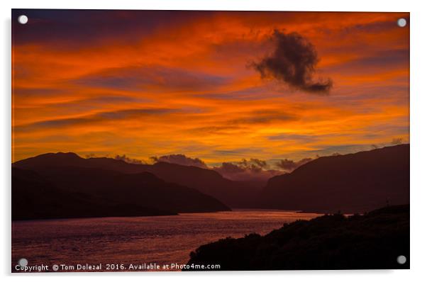 Fiery sunrise  Acrylic by Tom Dolezal