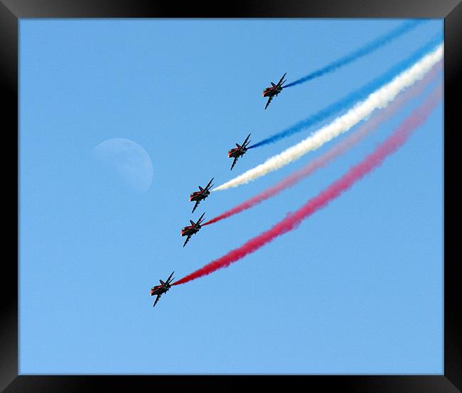 Red Arrows over Portrush Framed Print by David McFarland