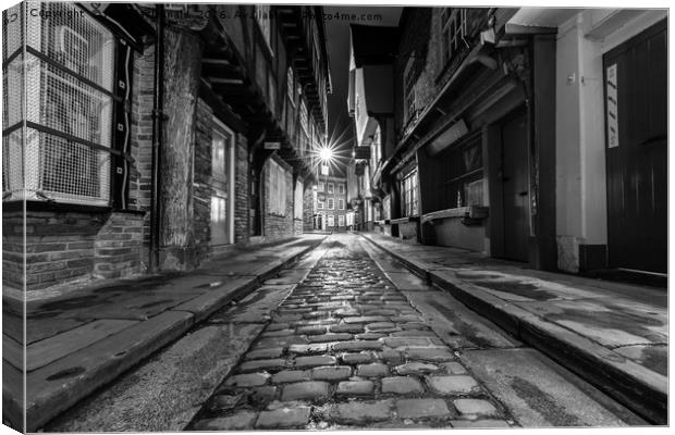 The Shambles, York : 02 of 07 Images (B&W) Canvas Print by Phil MacDonald