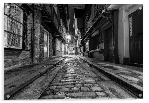 The Shambles, York : 02 of 07 Images (B&W) Acrylic by Phil MacDonald