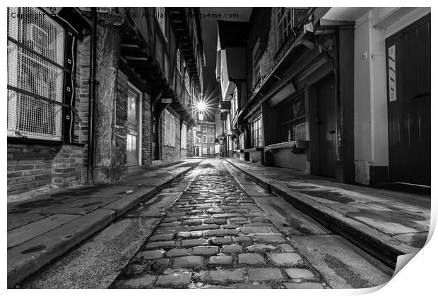 The Shambles, York : 02 of 07 Images (B&W) Print by Phil MacDonald