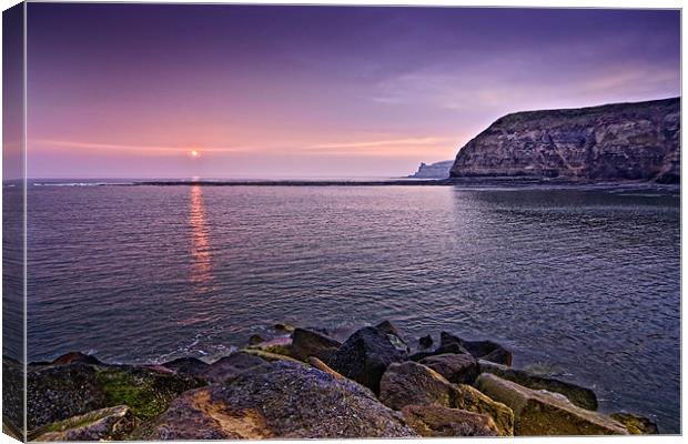 Sunrise, Staithes Harbour Canvas Print by David Lewins (LRPS)