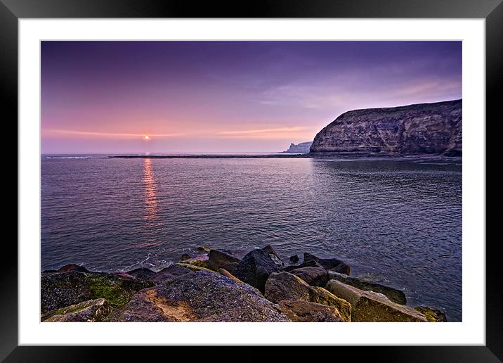 Sunrise, Staithes Harbour Framed Mounted Print by David Lewins (LRPS)