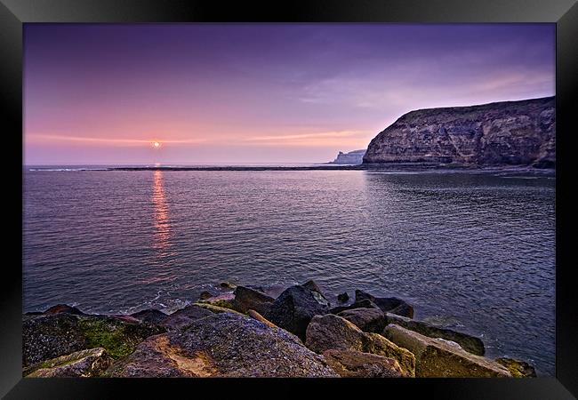 Sunrise, Staithes Harbour Framed Print by David Lewins (LRPS)