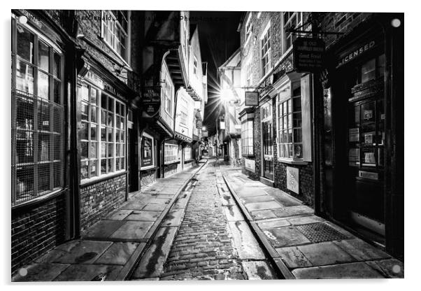 The Shambles, York : 03 of 07 Images (B&W) Acrylic by Phil MacDonald