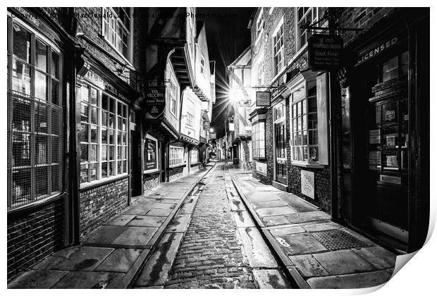 The Shambles, York : 03 of 07 Images (B&W) Print by Phil MacDonald