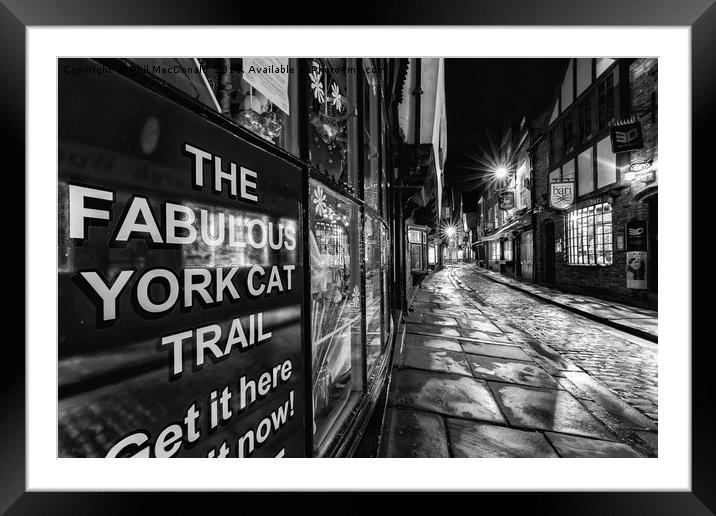 The Shambles, York : 07 of 07 Images (B&W) Framed Mounted Print by Phil MacDonald