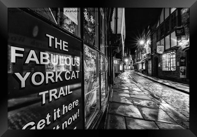 The Shambles, York : 07 of 07 Images (B&W) Framed Print by Phil MacDonald