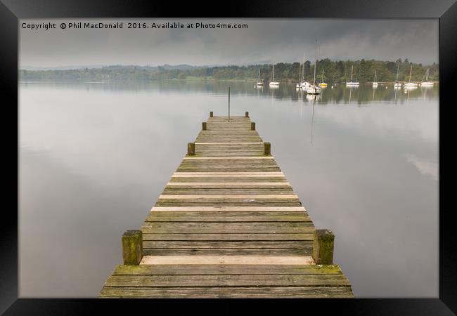 Sunrise Jetty, Windermere in the UK Lake District Framed Print by Phil MacDonald