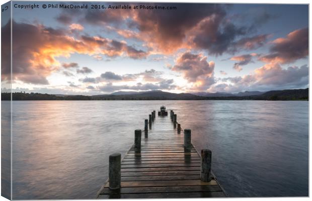 Glorious Sunset, Windermere Jetty Canvas Print by Phil MacDonald
