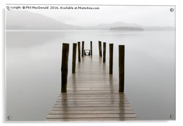 Sunset Jetty, Derwentwater in the UK Lake District Acrylic by Phil MacDonald
