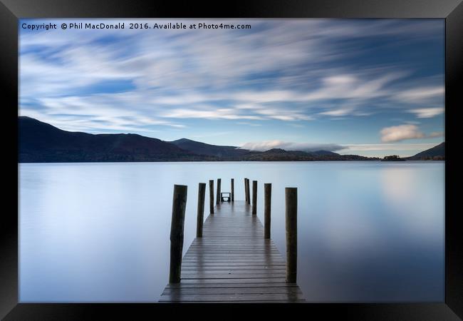 Sunset Jetty, Derwentwater in the UK Lake District Framed Print by Phil MacDonald