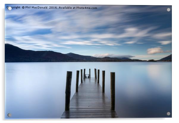Sunset Jetty, Derwentwater in the UK Lake District Acrylic by Phil MacDonald