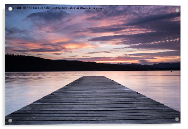 Sunset Jetty, Windermere in the UK Lake District Acrylic by Phil MacDonald