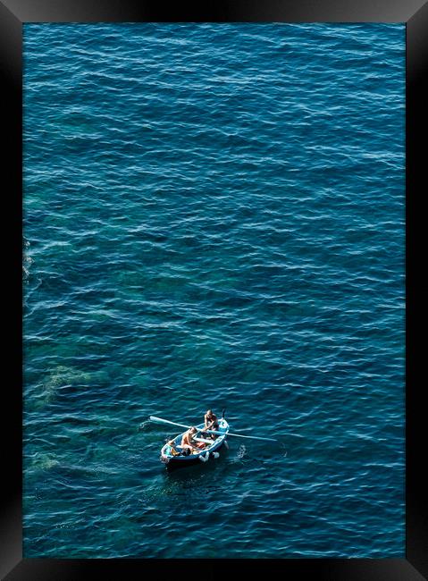 Small blue boat Framed Print by Ranko Dokmanovic